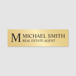 Gold Professional Personalised Monogram and Name Tag