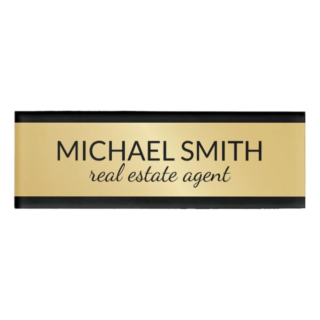 Gold Professional Personalised Name Tag (Front)