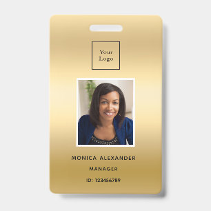 Gold profile photo business corporate ID badge
