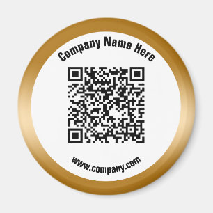 Gold Promotional Business Name QR Code Magnet