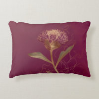 Gold Protea Flower Burgundy Botanical Linework