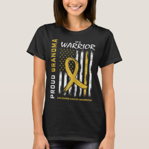 Gold Proud Grandma Childhood Cancer Awareness Amer T-Shirt
