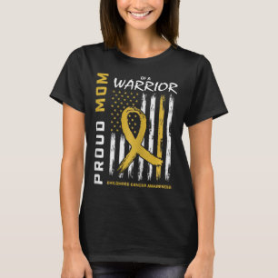Gold Proud Mum of a Warrior Childhood Cancer Aware T-Shirt