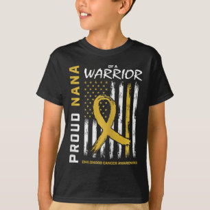 Gold Proud Nana Childhood Cancer Awareness America T-Shirt