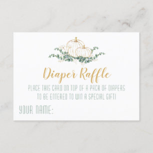 Gold Pumpkin Baby Shower - Diaper Raffle Card