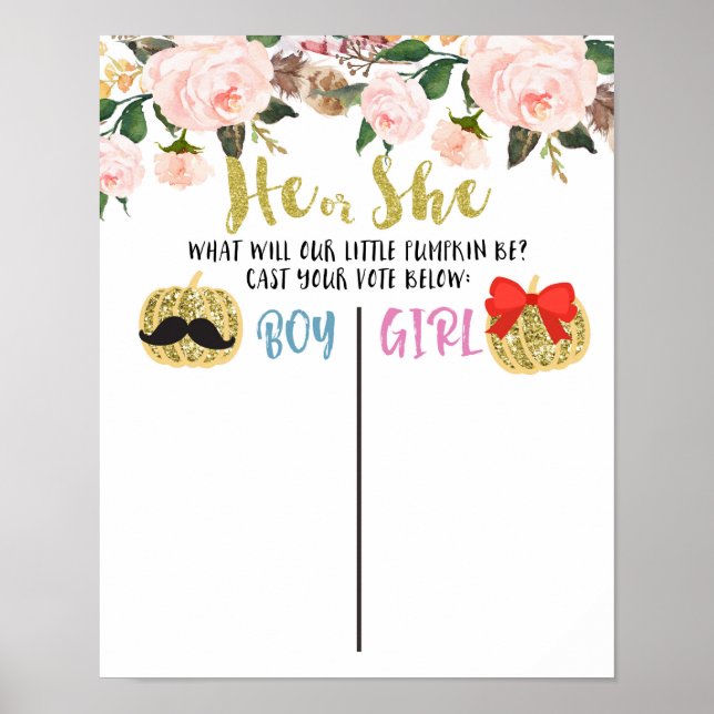 Gold Pumpkin Voting Board Poster (Front)