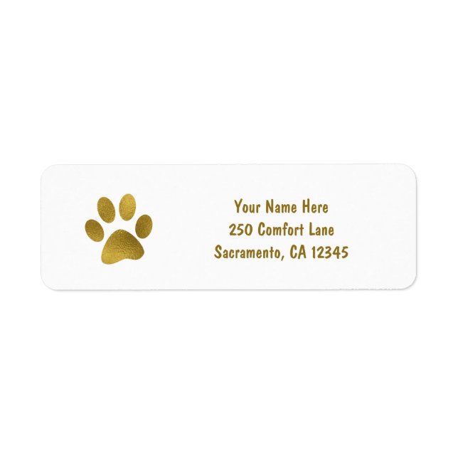 Gold Puppy Dog Paw Faux Gold (Front)