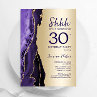 Gold Purple Agate Surprise 30th Birthday