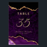 Gold Purple Agate Wedding Table Number<br><div class="desc">Gold Purple Agate Wedding Table Number - elegant modern purple geode reception table numbers.</div>