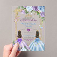 Gold Purple And Blue Floral Crown Twin Quinceañera