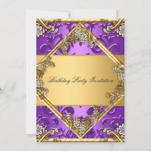 Gold Purple Any Party Invitation Gold Purple