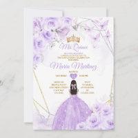 Gold & Purple Butterflies Princess Quiñceanera