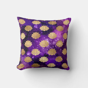 Gold & Purple Galaxy Dharma Mandala Pattern Cushion