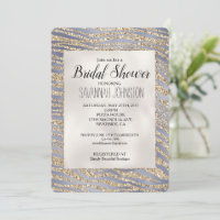 Gold Purple Luxe Glitter Zebra Bridal Shower