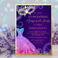 Gold Purple Masquerade Party Dress Quinceanera Foi
