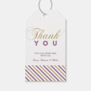 Gold & Purple   Modern Party Favour Thank You Tags