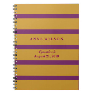 Gold & Purple Stripes Background Spiral Spiral Notebook