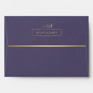 Gold & Purple Texture Wedding Envelope