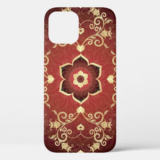 Gold-Purple Valentine Round Frame Case-Mate iPhone Case (Back)