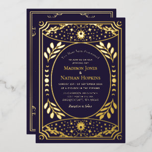 Gold & Purple Vintage Tarot Gothic Wedding Foil
