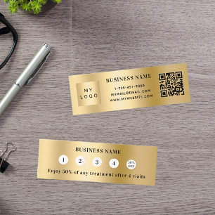 Gold qr code business logo loyalty card
