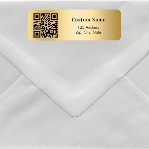 Gold QR code business return address