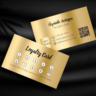 Gold qr code corporate logo loyalty card