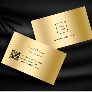 Gold qr code logo business card