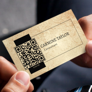 Gold QR Code Modern Consultant Business Card