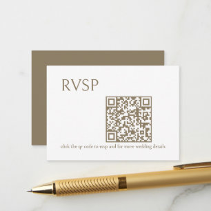 Gold QR Code Wedding RSVP Enclosure Card