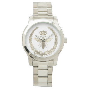 Gold Queen Bee French Farmhouse Crown Wreath Watch
