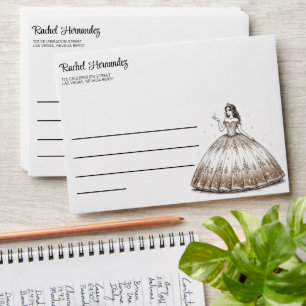Gold Quinceañera Girl Envelope