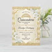 Gold Quinceanera Invitation (Standing Front)