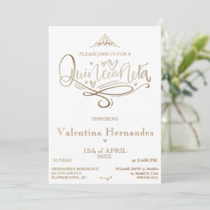 Gold Quinceañera Invitation Template