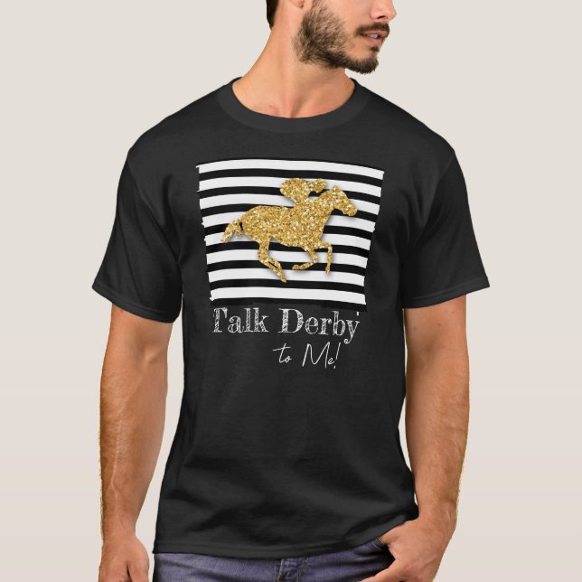 Gold Racehorse Derby Day T-Shirt (Front)