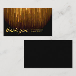 Gold Rain Elegant Wedding Thank you Card