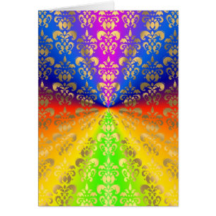 Gold rainbow damask