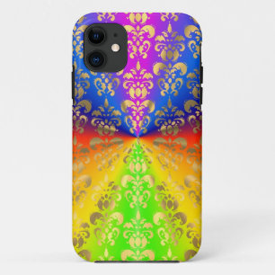Gold rainbow damask Case-Mate iPhone case