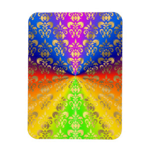 Gold rainbow damask magnet