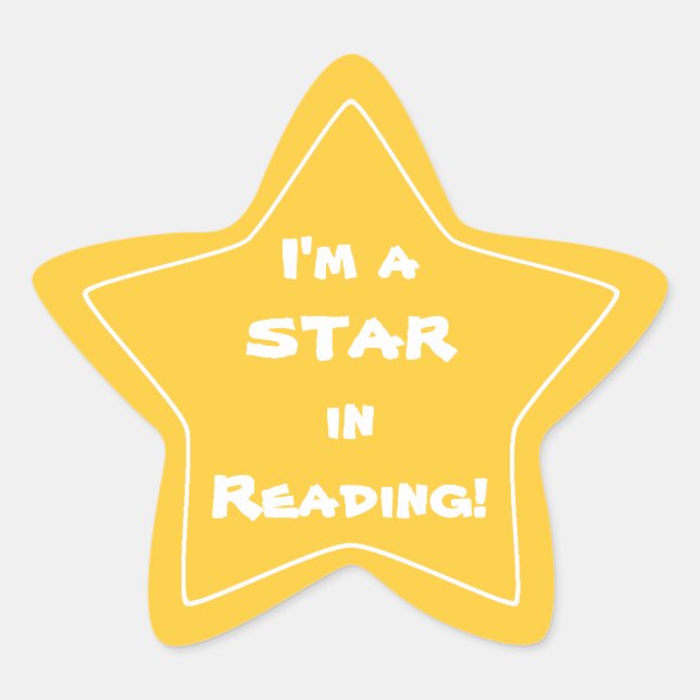 Gold Reading Star Student Sticker (Front)