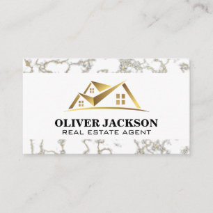 Gold Real Estate Logo   Marble Trim Business Card