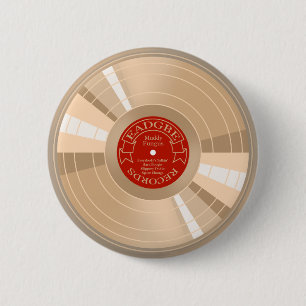 Gold Record 6 Cm Round Badge