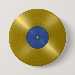 Gold Record Album 7.5 Cm Round Badge