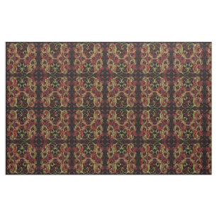gold red black Fabric, colourful house textile Fabric