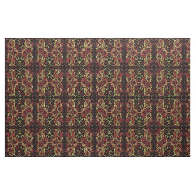 gold red black Fabric, colourful house textile Fabric (Fat Quarter)