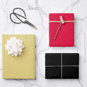 Gold Red Black Wrapping Paper Sheets