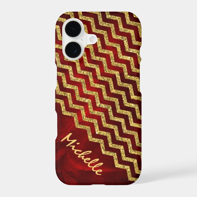 Gold Red Chevron Personalised (Back)