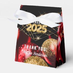Gold Red Class of 2025 Graduation Party Favour Box