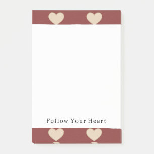 Gold Red Cream Glitter Hearts Valentine's Day Post-it Notes