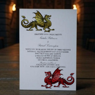 Gold Red Dragon Wedding Invite